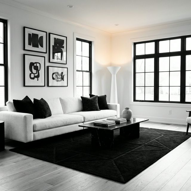 Black and white living room ideas