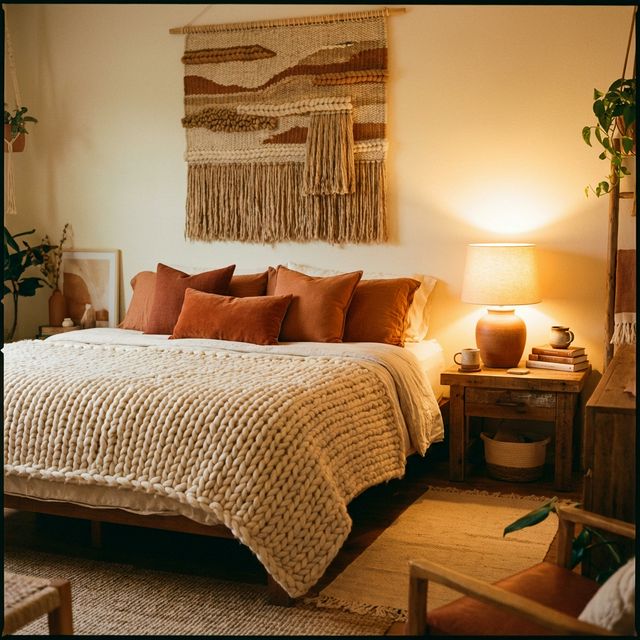 Cozy bedroom ideas: tones and textures