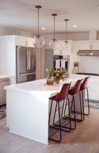 Kitchen island decor and styling